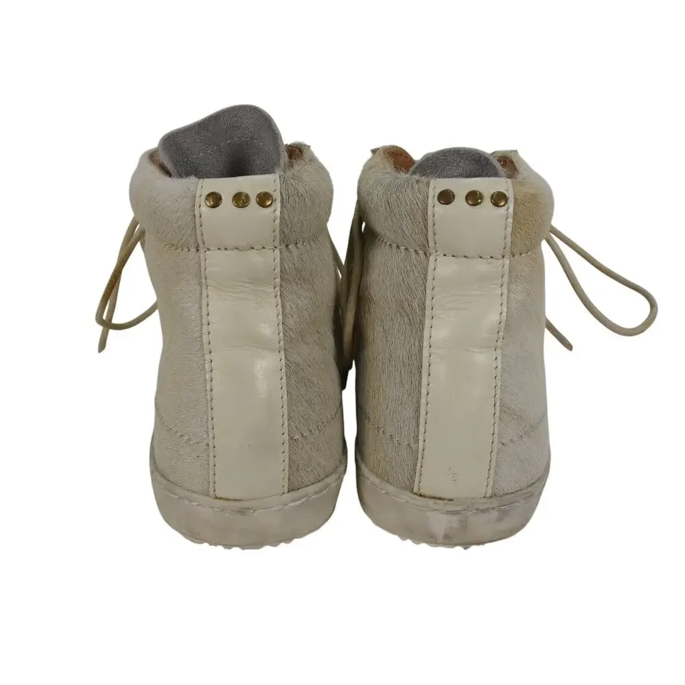 Man‎ X One TEASPOON Beige/White Fur Mr Lucky Stars Trainers EU46/US13 NEW W/BAG
